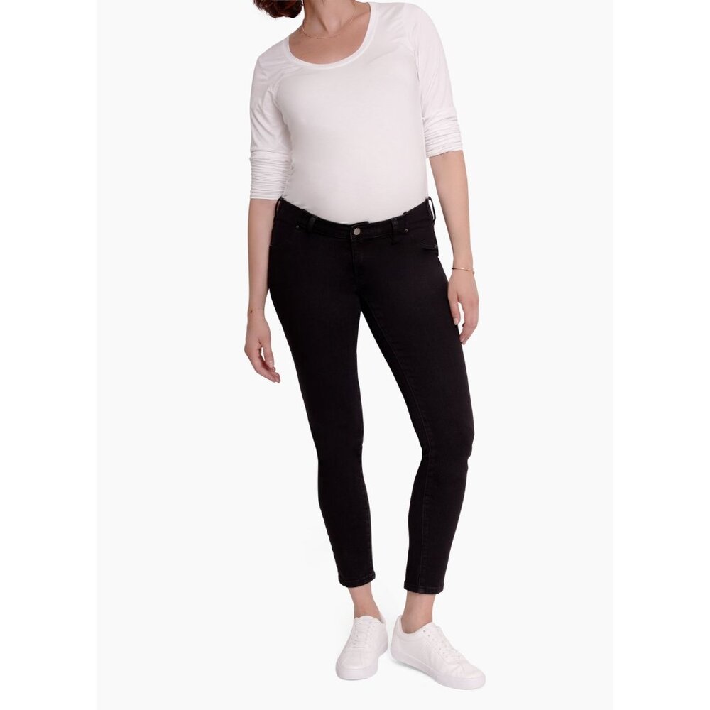 New Ingrid & Isabel Maternity Skinny Jeans With Inset Panel Black Size 26